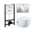 Комплект унитаз подвесной Roca Meridian укороченный с крышкой микролифт + Инсталляция Roca ACTIVE WC