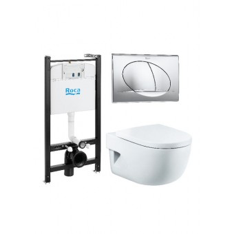 Комплект унитаз Roca Meridian-N с крышкой микролифт + Инсталляция Roca ACTIVE WC