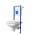 Комплект Cersanit CITY NEW CLEAN ON + СИДЕНЬЕ SLIM ДЮРОПЛАСТ МИКРОЛИФТ + ИНСТАЛЛЯЦИЯ LINK PRO + КНОПКА BLICK СТЕКЛО БЕЛАЯ