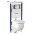 Комплект инсталляция Geberit Duofix iCon и унитаз подвесной безободковый Geberit iCon, кнопка смыва хром