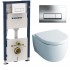 Комплект инсталляция Geberit Duofix Icon и унитаз подвесной безободковый Geberit iCon, кнопка смыва хром
