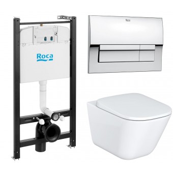 Перейти на страницу товара Инсталляция Roca Active WC + Унитаз Roca Gap CLEAN RIM безободковый c микролифтом