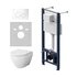 Комплект унитаз с инсталляцией, кнопкой и сиденьем микролифт AM.PM Spirit V2.0 безободковый