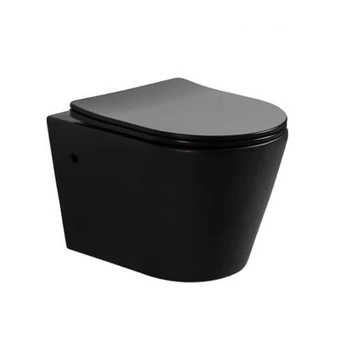 Унитаз подвесной Timo Inari TK-503MB безободковый, с микролифтом, черный матовый