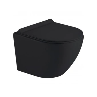 Унитаз подвесной Timo Kulo TK-403MB безободковый, с микролифтом, черный матовый