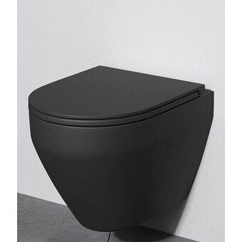 Унитаз подвесной с сиденьем микролифт AM.PM Spirit V2.0 безободковый черный