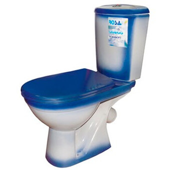 Унитаз-компакт ROSA 'КОМФОРТ' цвет синий декор