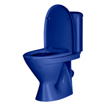 Унитаз-компакт Старый Оскол синий 'АРГО' антивсплеск косой (Стандарт, 1 реж., полипр.)