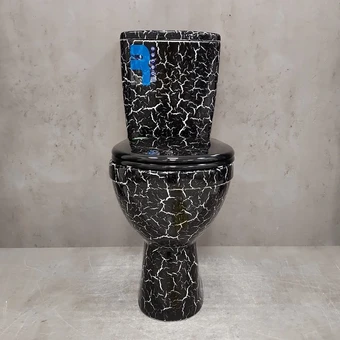 Унитаз-компакт ROSA 'РЕССА' цвет черный кракелюр (2-реж.арматура+сиденье, высота от пола до сиденья 450 мм)