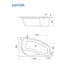 Акриловая ванна 150x90 правая Santek Майорка 1.WH11.1.985