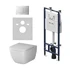 Комплект унитаз с инсталляцией, кнопкой и сиденьем микролифт AM.PM Gem безободковый