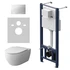 Комплект унитаз с инсталляцией, кнопкой и сиденьем микролифт AM.PM Awe I безободковый