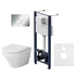 Комплект унитаз с инсталляцией, кнопкой и сиденьем микролифт AM.PM Inspire безободковый