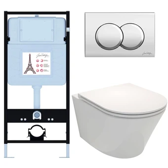 Комплект унитаз с инсталляцией Jacob Delafon Rodin+ E21750RU-CP безободковый