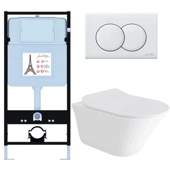 Комплект унитаз с инсталляцией Jacob Delafon Vive безободковый