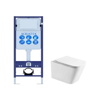 Комплект унитаз с инсталляцией SET AQUATEK ЛИБРА безободковый