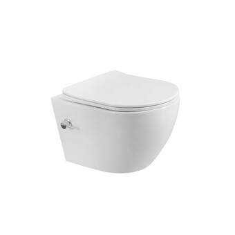 Унитаз подвесной BelBagno Marino-Tor BB7026CH-TOR-BS/SC безободковый, с функцией биде, с сиденьем микролифт, белый