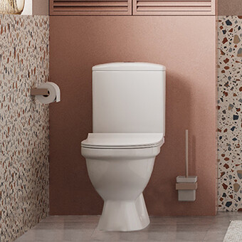 Унитаз-компакт SANTEK 'АЛЬКОР' 1.WH50.1.835 безободковый выпуск прямой (RIMLESS, сиденье дюропласт 'Soft-Close', двухрежимный)