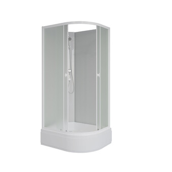 Душевая кабина Niagara Promo 100x80 P100/80/26L/MT/BK поддон средний, стекло матовое, профиль белый