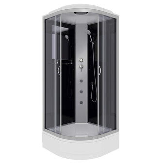 Душевая кабина Niagara Classic NG-3501G 90x90 средний поддон, стекло тонированное, профиль серебро