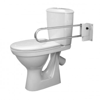 Унитаз-компакт Оскольская Керамика 'ПЕРСОНА' для людей с ОДВ с поручнем хром