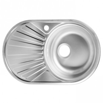Мойка нержавейка ВЛАДИКС L-274 правая (450х740) 0.6 mm накладная